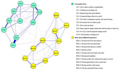 Network connectivity between benevolent childhood experiences and uncertainty stress among Chinese university students